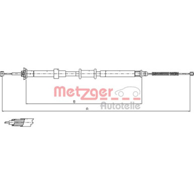 Metzger | Seilzug, Feststellbremse | 12.0702