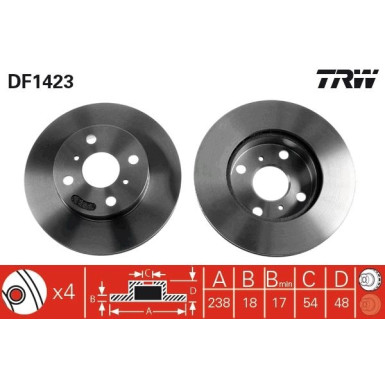 TRW | Bremsscheibe | DF1423