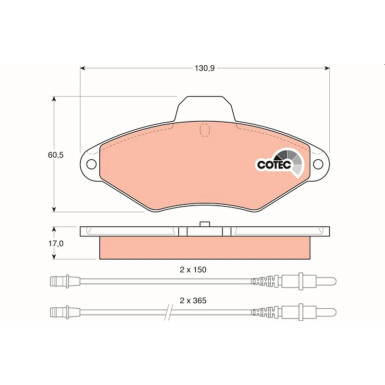 TRW | Bremsbelagsatz, Scheibenbremse | GDB1101