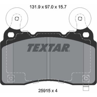 Textar | Bremsbelagsatz, Scheibenbremse | 2591501