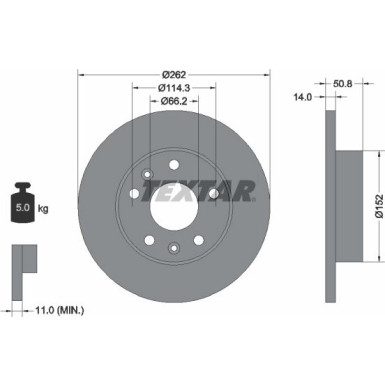 Textar | Bremsscheibe | 92102900