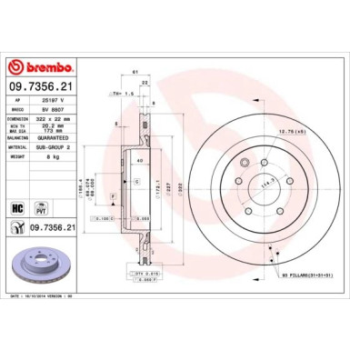 Brembo | Bremsscheibe | 09.7356.21