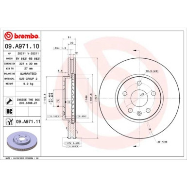 Brembo | Bremsscheibe | 09.A971.11