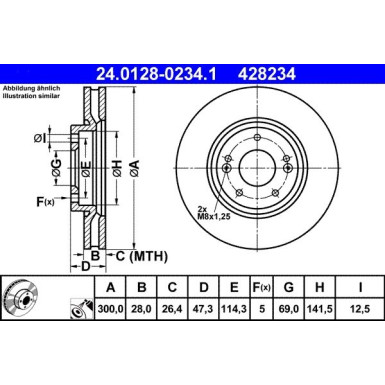 ATE | Bremsscheibe | 24.0128-0234.1