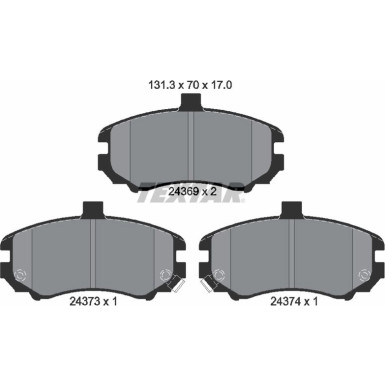 Textar | Bremsbelagsatz, Scheibenbremse | 2436901