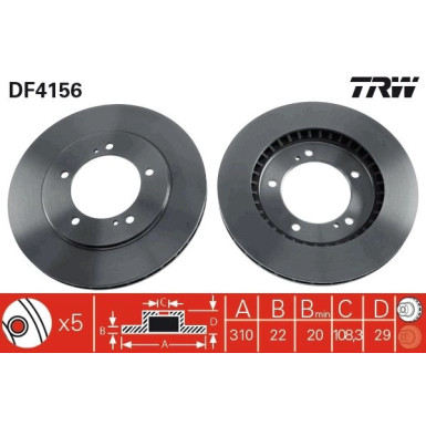 TRW | Bremsscheibe | DF4156