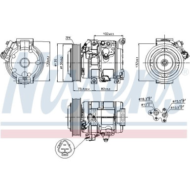 Nissens | Kompressor, Klimaanlage | 89250