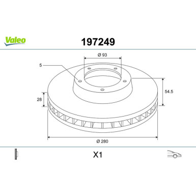 Valeo | Bremsscheibe | 197249
