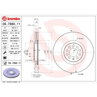 Brembo | Bremsscheibe | 09.7880.11