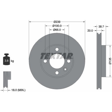 Textar | Bremsscheibe | 92012103