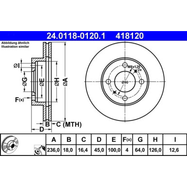 ATE | Bremsscheibe | 24.0118-0120.1