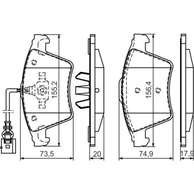 BOSCH | Bremsbelagsatz, Scheibenbremse | 0 986 494 164