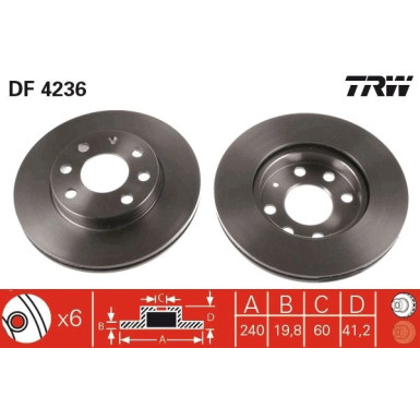 TRW | Bremsscheibe | DF4236