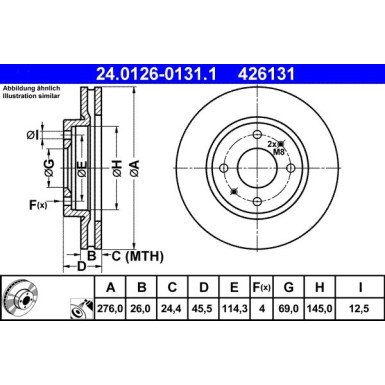 ATE | Bremsscheibe | 24.0126-0131.1