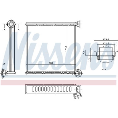 Nissens | Wärmetauscher, Innenraumheizung | 73980