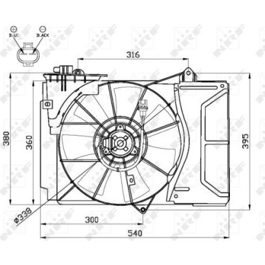 NRF | Lüfter, Motorkühlung | 47055