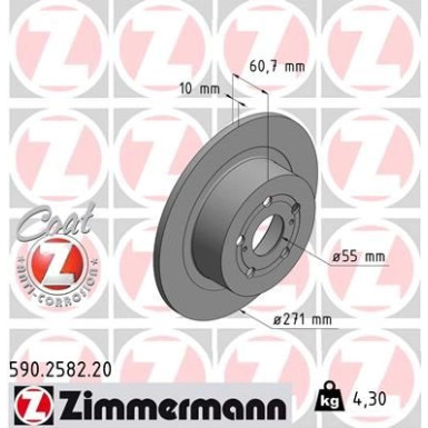 Zimmermann | Bremsscheibe | 590.2582.20