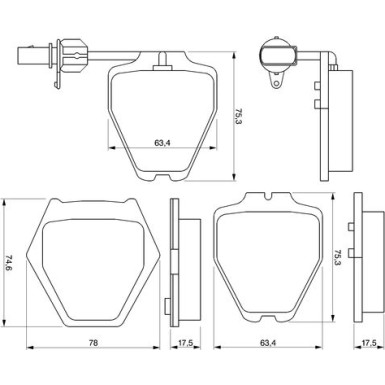 BOSCH | Bremsbelagsatz, Scheibenbremse | 0 986 424 690