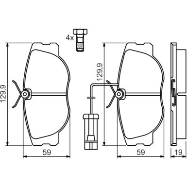 BOSCH | Bremsbelagsatz, Scheibenbremse | 0 986 460 942