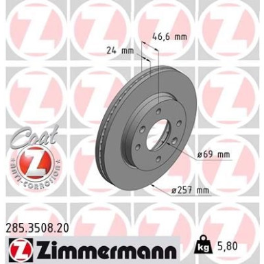 Zimmermann | Bremsscheibe | 285.3508.20