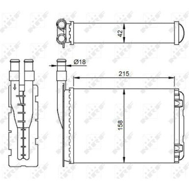 NRF | Wärmetauscher, Innenraumheizung | 507339
