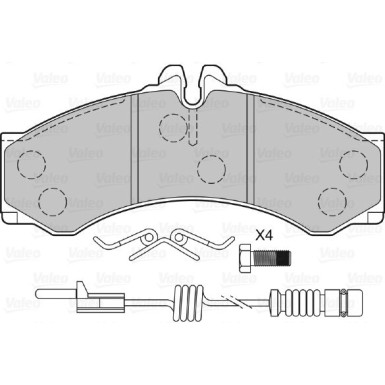 Valeo | Bremsbelagsatz, Scheibenbremse | 598966