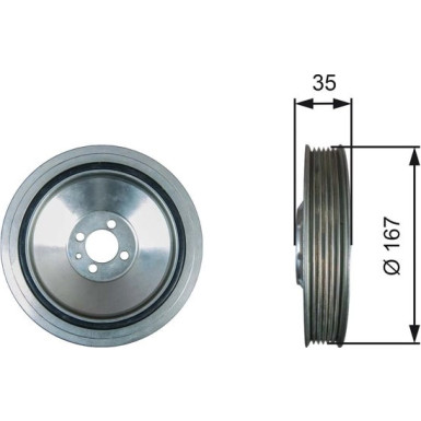 Gates | Riemenscheibe, Kurbelwelle | TVD1135
