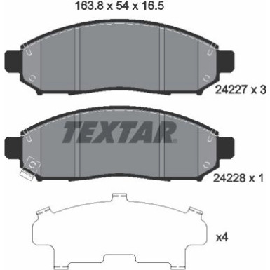 Textar | Bremsbelagsatz, Scheibenbremse | 2422701