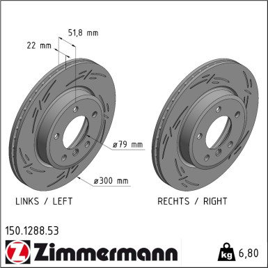 Zimmermann | Bremsscheibe | 150.1288.53