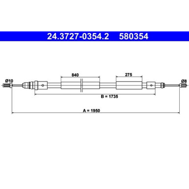 ATE | Seilzug, Feststellbremse | 24.3727-0354.2