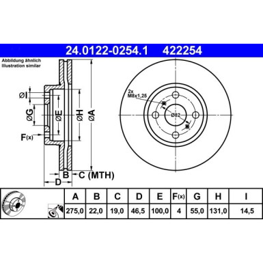 ATE | Bremsscheibe | 24.0122-0254.1