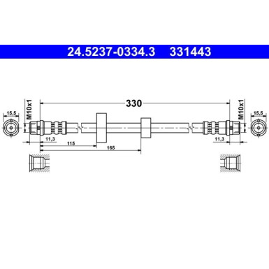 ATE | Bremsschlauch | 24.5237-0334.3