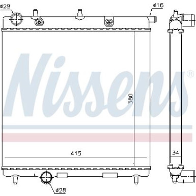 Nissens | Kühler, Motorkühlung | 63505