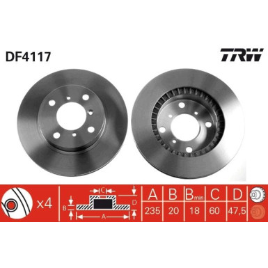 TRW | Bremsscheibe | DF4117