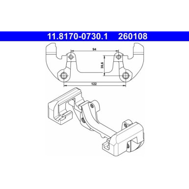 ATE | Halter, Bremssattel | 11.8170-0730.1