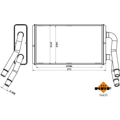 NRF | Wärmetauscher, Innenraumheizung | 54433