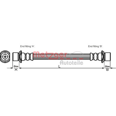 Metzger | Bremsschlauch | 4110023