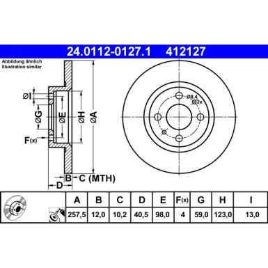 ATE | Bremsscheibe | 24.0112-0127.1