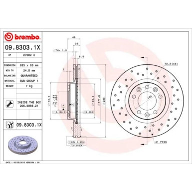 Brembo | Bremsscheibe | 09.8303.1X