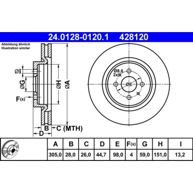 ATE | Bremsscheibe | 24.0128-0120.1