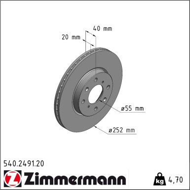 Zimmermann | Bremsscheibe | 540.2491.20