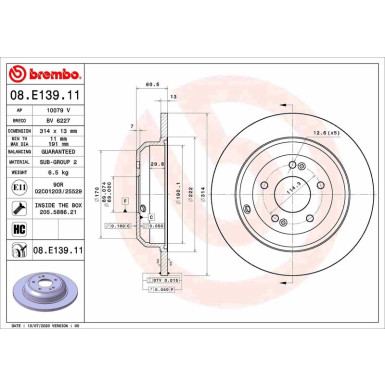 Brembo | Bremsscheibe | 08.E139.11