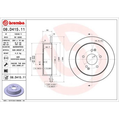 Brembo | Bremsscheibe | 08.D415.11