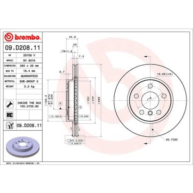 Brembo | Bremsscheibe | 09.D208.11