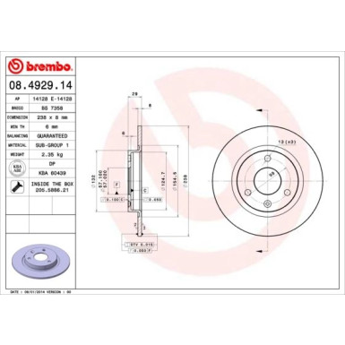 Brembo | Bremsscheibe | 08.4929.14