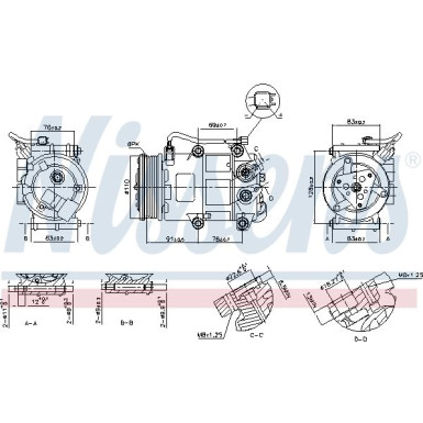 Nissens | Kompressor, Klimaanlage | 890655