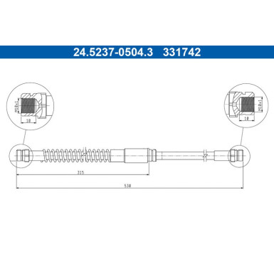 ATE | Bremsschlauch | 24.5237-0504.3