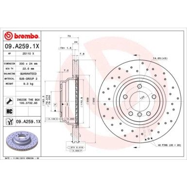 Brembo | Bremsscheibe | 09.A259.1X