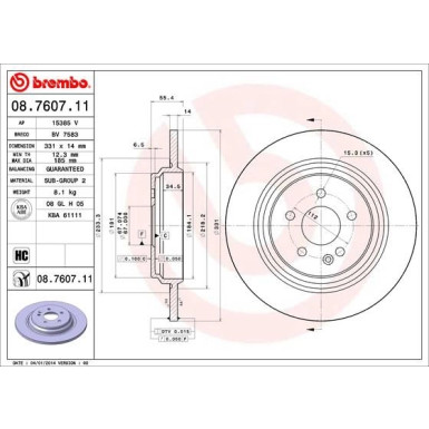 Brembo | Bremsscheibe | 08.7607.11