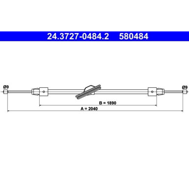 ATE | Seilzug, Feststellbremse | 24.3727-0484.2